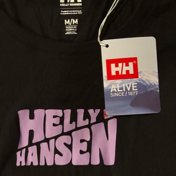 Helly Hansen Black and Purple Women's Tee (Brand New) - Picture 10 of 11